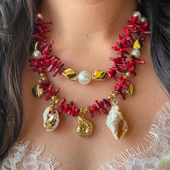COLLAR CORAL ROJO CHARMS