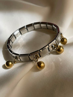 PULSERA ITALIANA PERLAS DORADAS