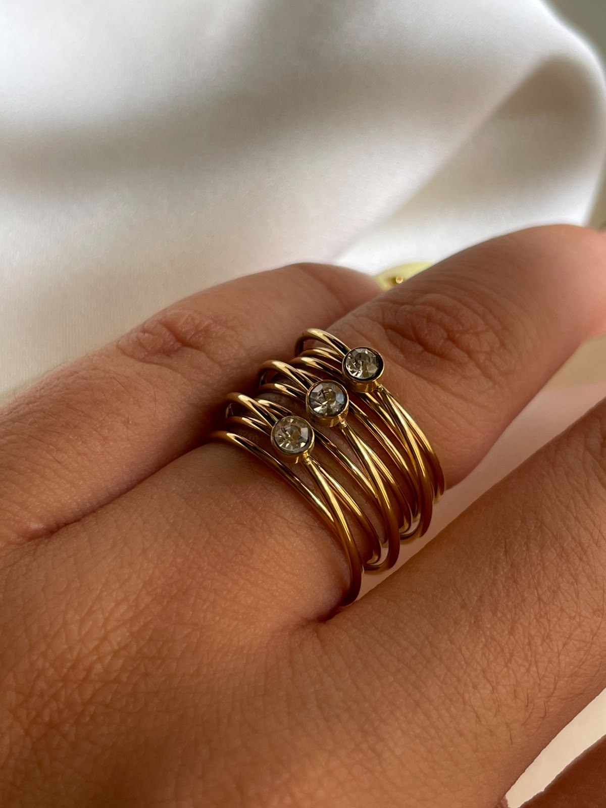 ANILLO ESPIRAL ZIRCONIA TALLA 7
