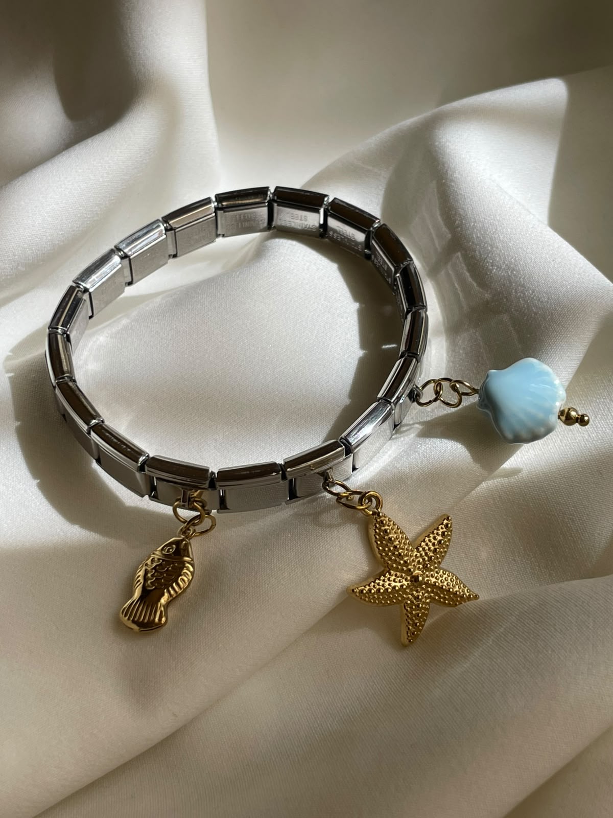 PULSERA ITALIANA ESTRELLA AZUL