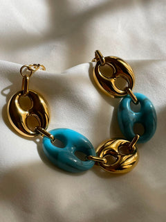 PULSERA BOTON AZUL