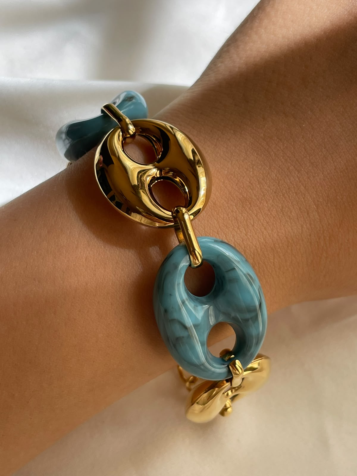 PULSERA BOTON AZUL