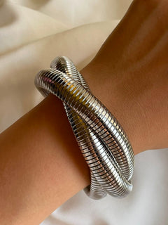 PULSERA AMANDA TRIPLE PLATA