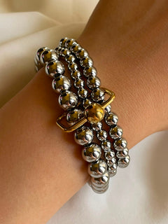 PULSERA CUENCAS TRIPLE PLATA