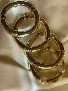 CONJUNTO 4 PULSERAS DORADAS