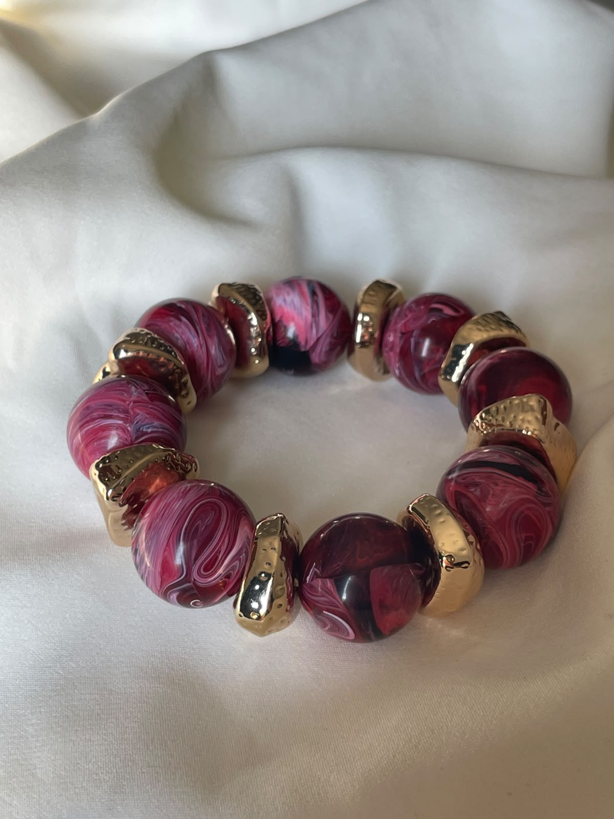 PULSERA RESINA ROSA