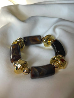PULSERA RESINA CAFE OSCURO