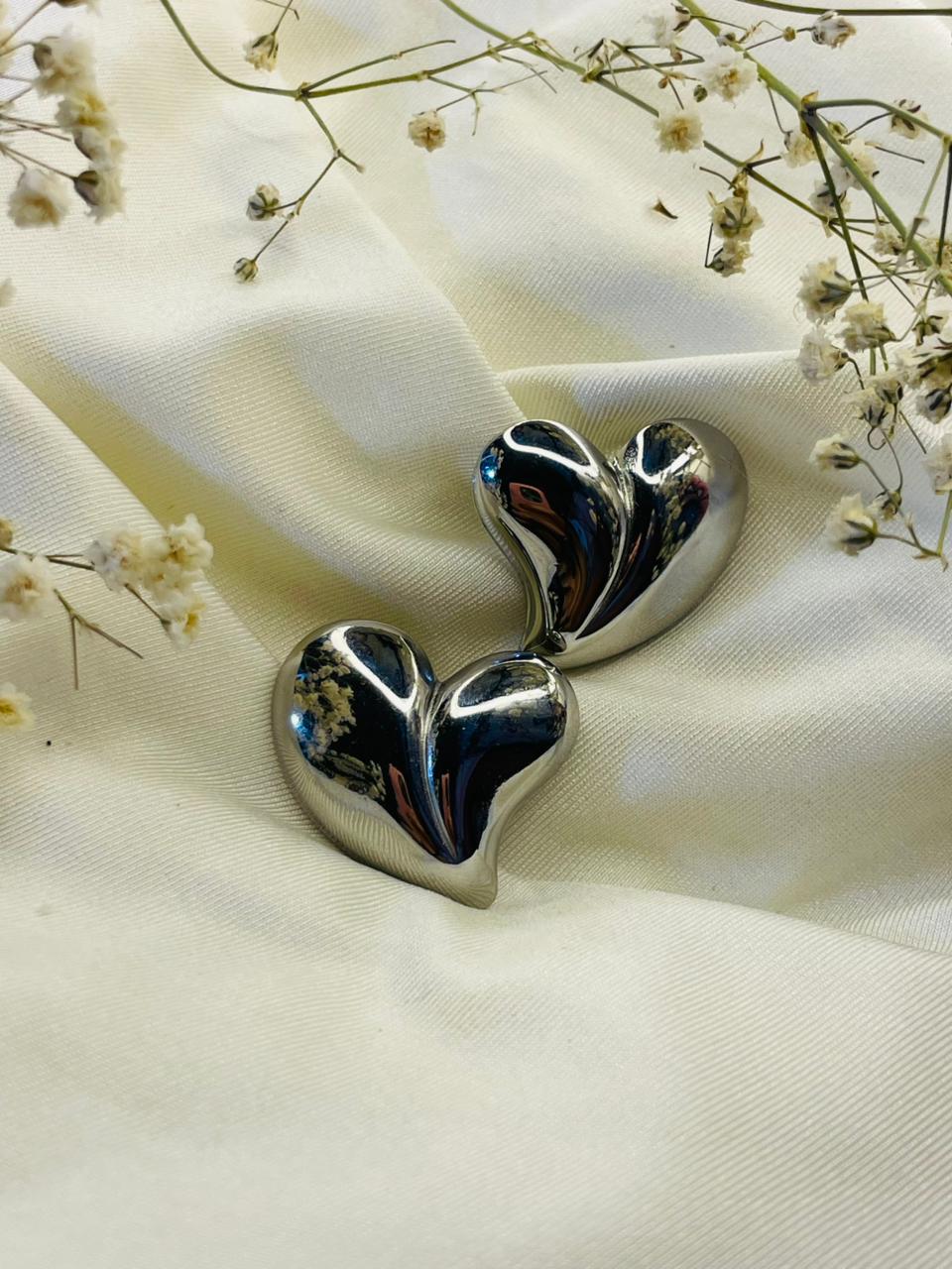 ARETES CORAZON PLATA