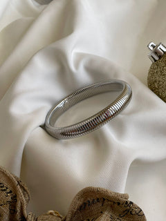 PULSERA CHUNKY 10mm PLATA