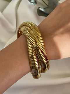 PULSERA TRIPLE DORADO