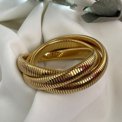 PULSERA TRIPLE DORADO