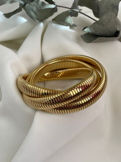 PULSERA TRIPLE DORADO