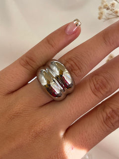 ANILLO DOBLE CHUNKY PLATA